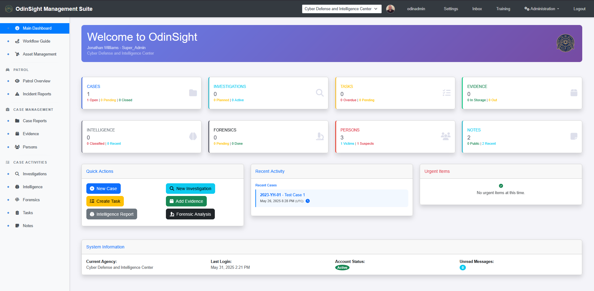 OdinSight platform dashboard